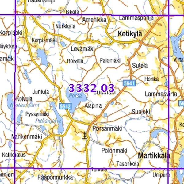 Pörsänmäki 95/97, SK, taitettu, 3332 03 Maastokartta