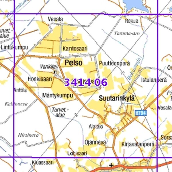 Pelso 93/95, taitettu, 3414 06 Maastokartta | Varuste.net English