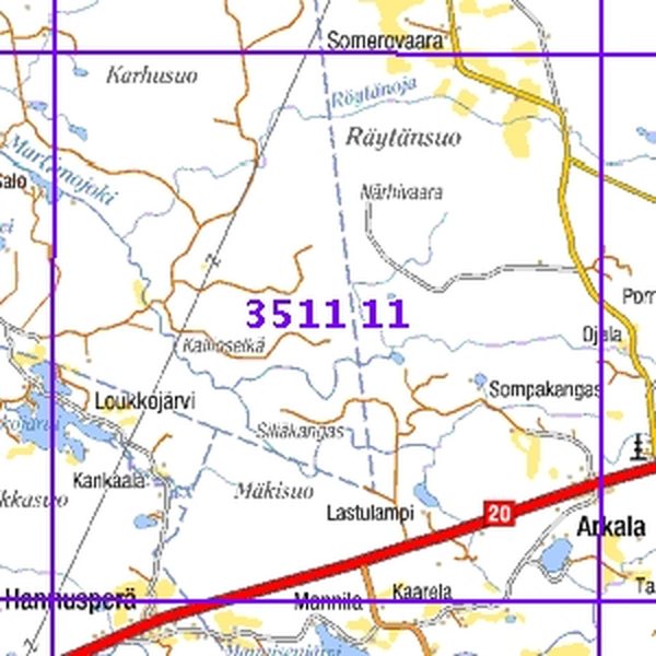 Somerovaara 00/02, taitettu, 3511 11 Maastokartta
