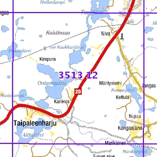 Taipaleenharju 02/03, taitettu, 3513 12 Maastokartta
