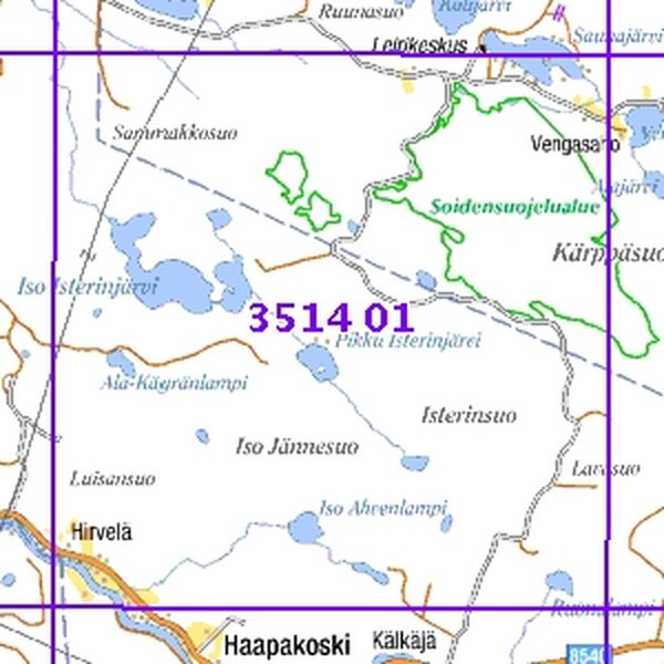 Iso Isterinjärvi 02/03, taitet, 3514 01 Maastokartta