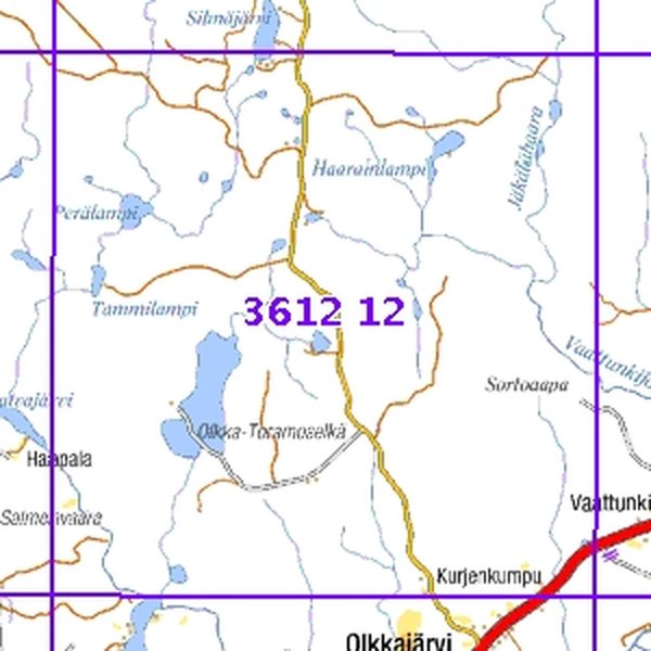 Olkka-Toramoselkä 00/01, SK, t, 3612 12 Maastokartta