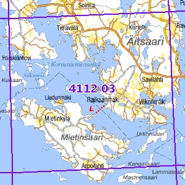 Mietinsaari 98/00, SK, tait., 4112 03 Maastokartta