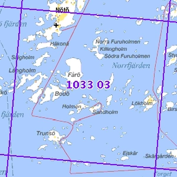 Nötö 84/91PP, taitettu, 1033 03 Peruskartta