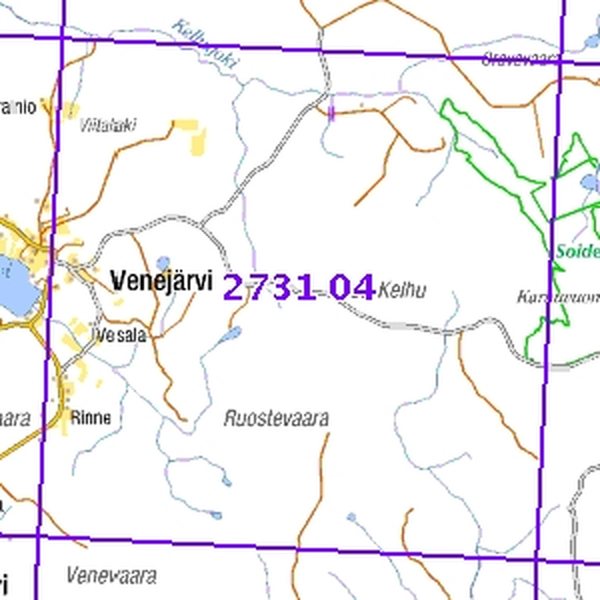Iso-Kelhu 75/90PP, taitettu, 2731 04 Peruskartta