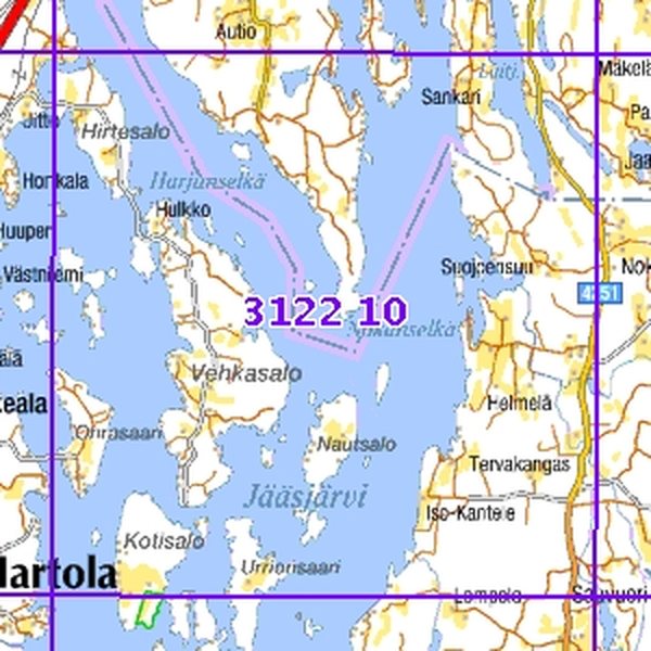 Jääsjärvi 83/92PP, taitettu, 3122 10 Peruskartta