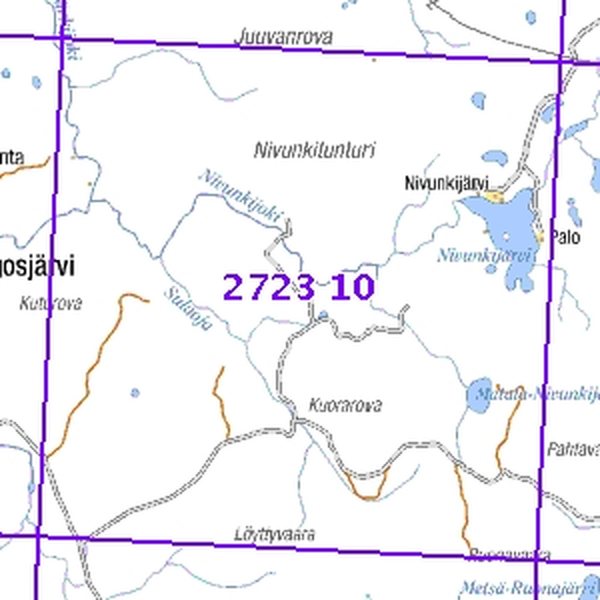 Nivunkitunturi 64/68, taitettu, 2723 10 Topogr kartta