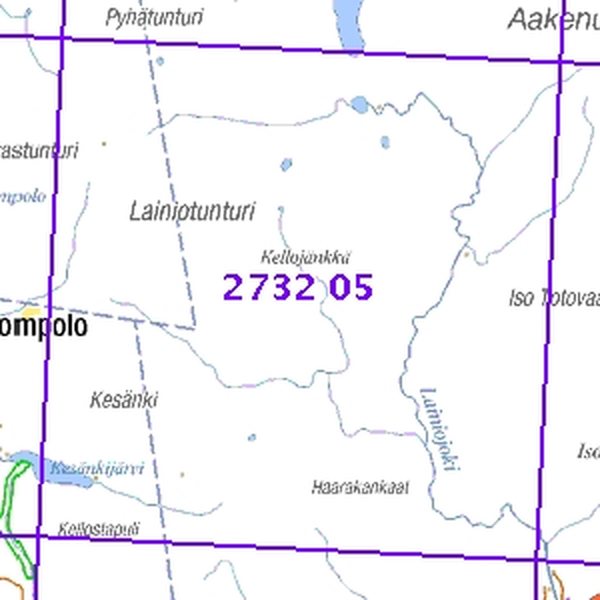 Lainiotunturi 64/68, taitettu, 2732 05 Topogr kartta