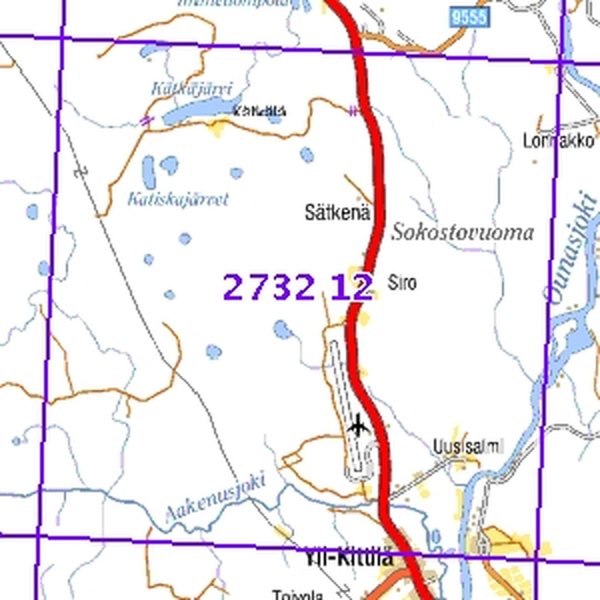 Sokostovuoma 64/68, taitettu, 2732 12 Topogr kartta 