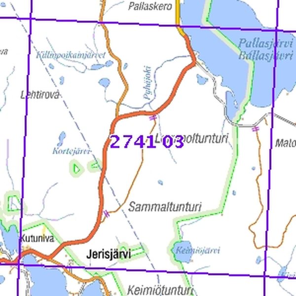 Sammaltunturi 63/68, taitettu, 2741 03 Topogr kartta