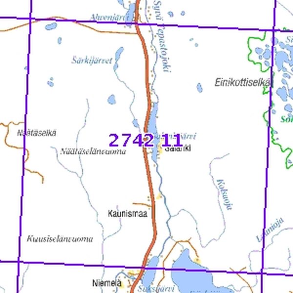 Salankijärvi 64/68, taitettu, 2742 11 Topogr kartta