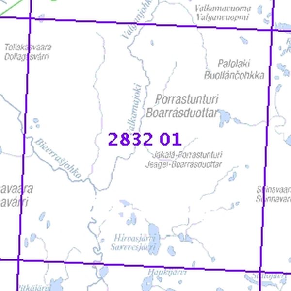 Porrastunturi 67/73, taitettu, 2832 01 Topogr kartta