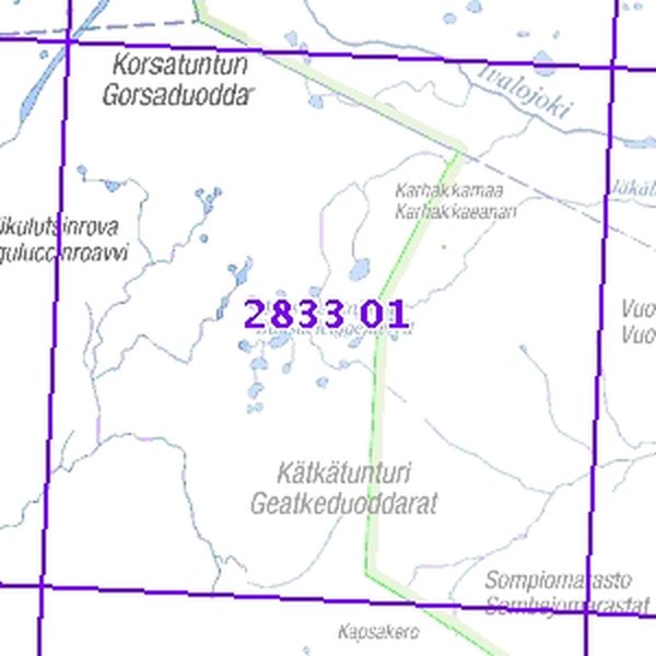 Kätkätunturi 68/71, taitettu, 2833 01 Topogr kartta
