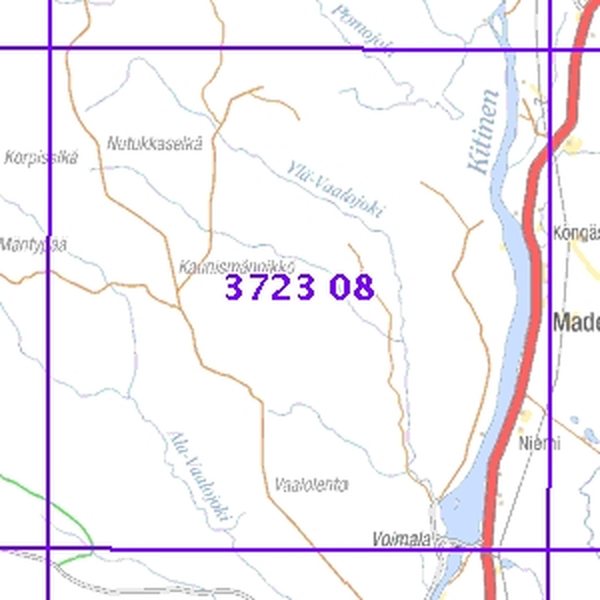 Madetkoski 67/71, taitettu, 3723 08 Topogr kartta