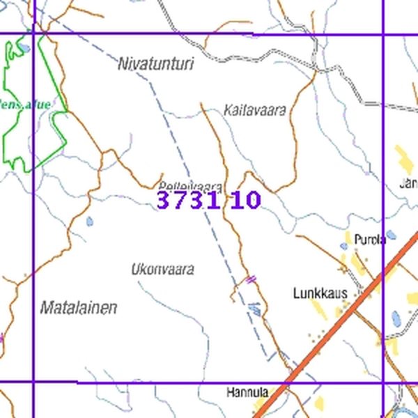 Lunkkaus 64-66/70, taitettu, 3731 10 Topogr kartta