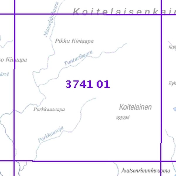 Koitelainen 70-71/75, taitettu, 3741 01 Topogr kartta