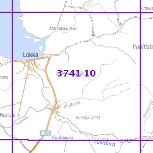 Lokka 70/75, SK, taitettu, 3741 10 Topogr kartta