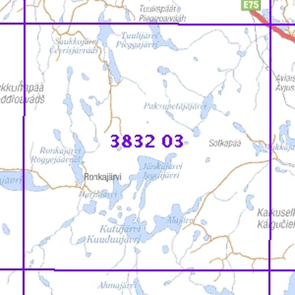Jänkäjärvi 62/68, taitettu, 3832 03 Topogr kartta