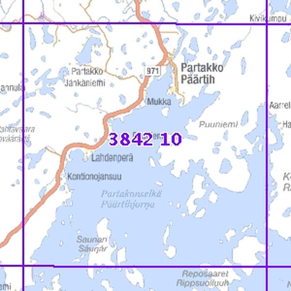 Partakko 65/71, taitettu, 3842 10 Topogr kartta