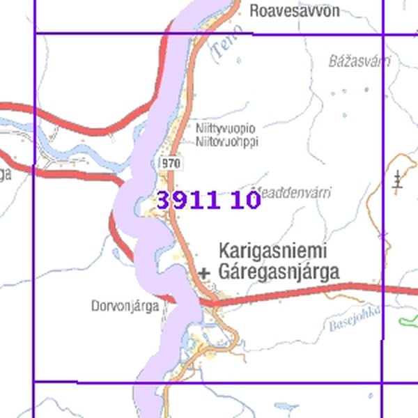 karigasniemi kartta Karigasniemi 69/77, taitettu, 3911 10 Topogr kartta | Varuste.