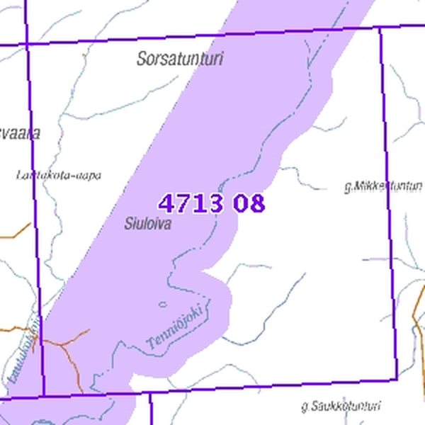 Sorsatunturi 66/71, taitettu, 4713 08 Topogr kartta