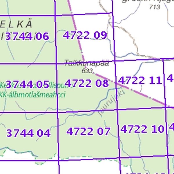 Talkkunapää 62/68, taitettu, 4722 08 Topogr kartta