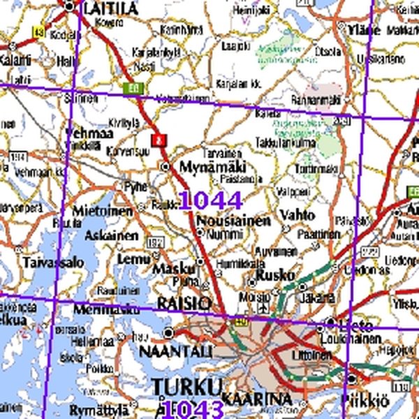 Mynämäki 91/94, SK, taitettu, 1044 Topografinen kartta  English