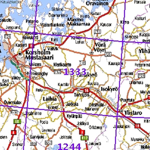 Laihia 98-99/00, taitettu, 1333 Topografinen kartta  中文