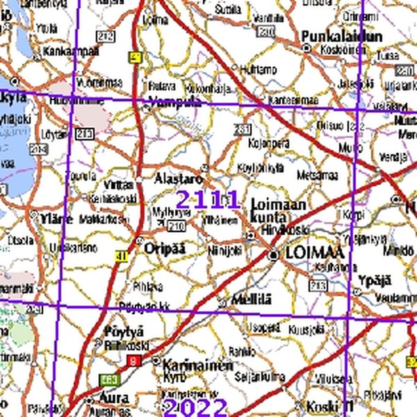 Loimaa 98-99/00, SK, taitettu, 2111 Topografinen kartta   English