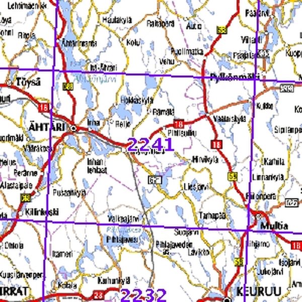 Ähtäri 98/99, SK, taitettu, 2241 Topografinen kartta 