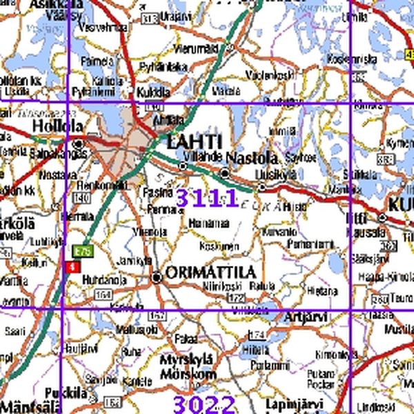 Lahti 97/98, SK, taitettu, 3111 Topografinen kartta