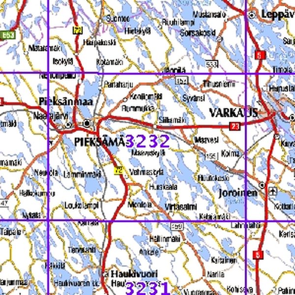 Pieksämäki 00/01, SK, taitettu, 3232 Topografinen kartta 