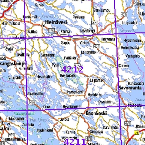 Savonranta -00, SK, taitettu, 4212 Topografinen kartta  English