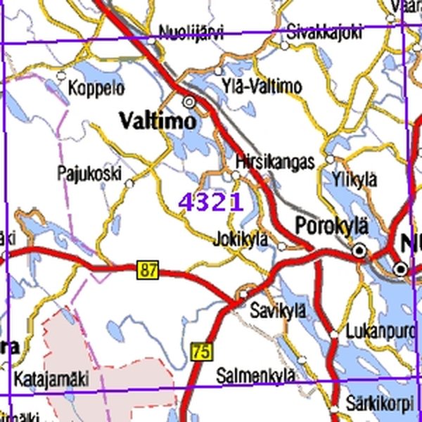 Nurmes 98/99, SK, taitettu, 4321 Topografinen kartta