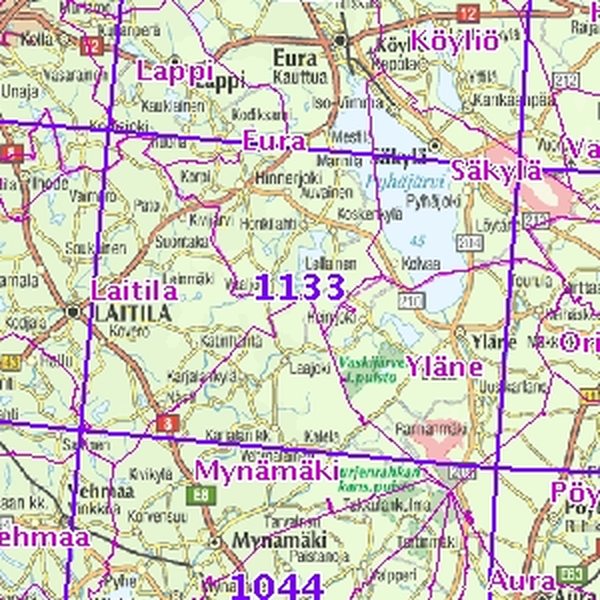 1133 Topografinen kartta 1:50t, Yläne 91-95/95, SK, taitettu |  