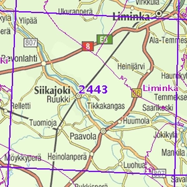 2443 Maastokartta 1:50 000, Ruukki 98-99/00, taitettu