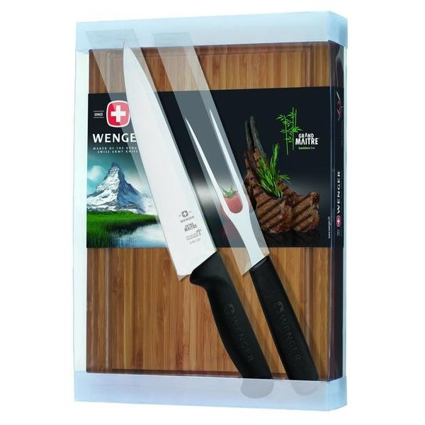 Wenger Grand Maitre meet knife, fork and chopping board