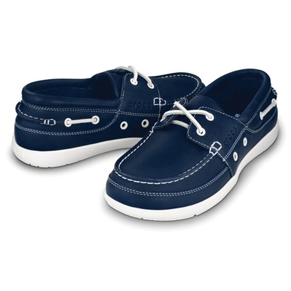 CROCS 11371 Harborline Brown Leather Loafers Boat Shoes - men's 10 | eBay