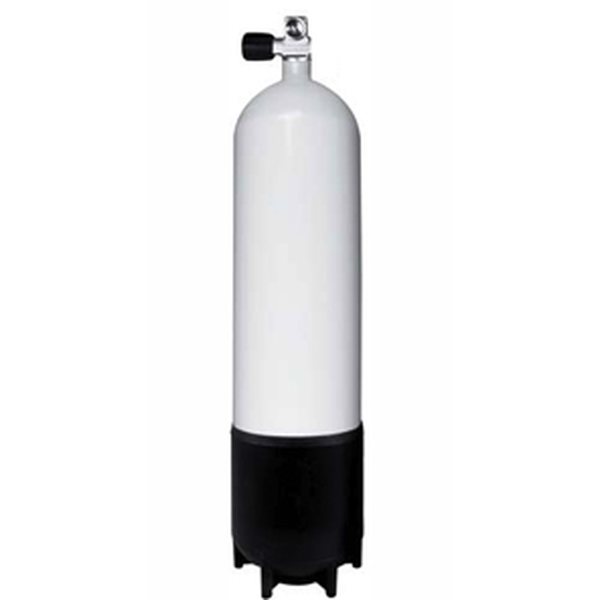 BtS Single Steel Cylinder 12 Liter, long, 230 Bar with valve and boot