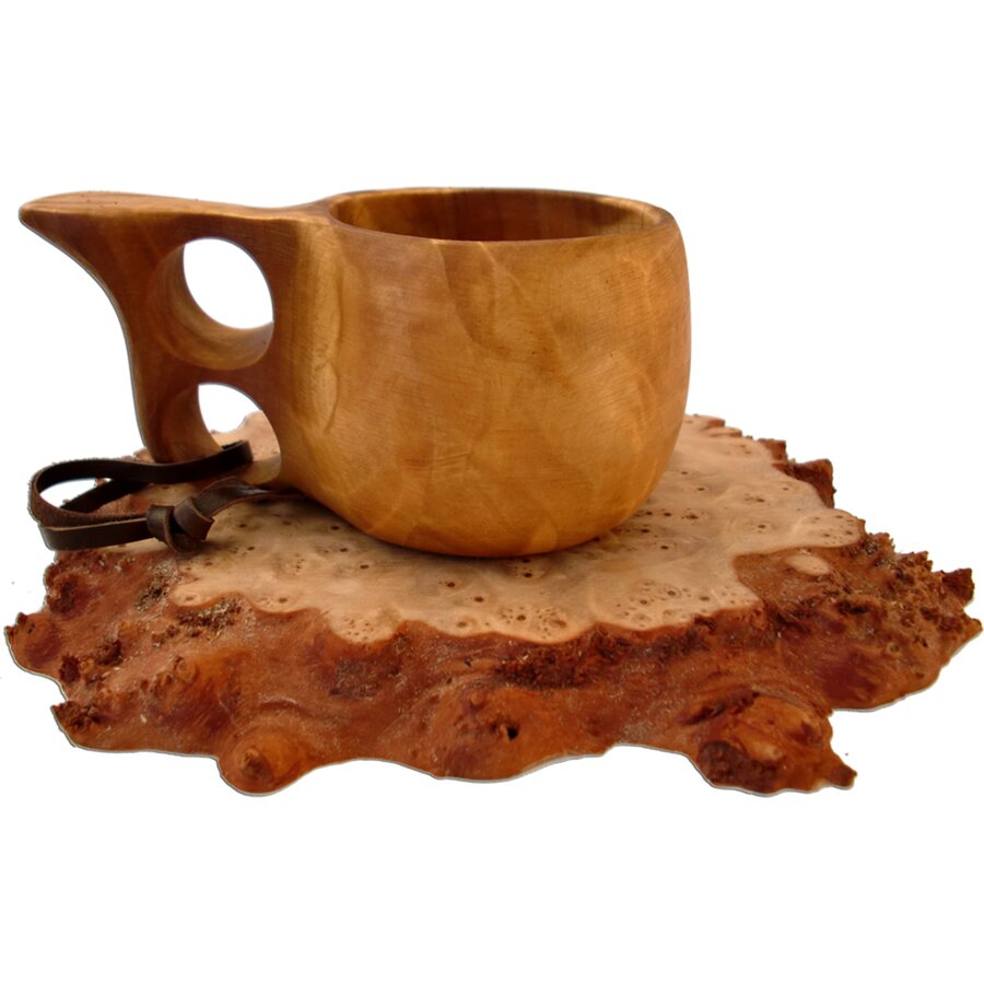 E. Koivumaa Wooden cup for children, two holes