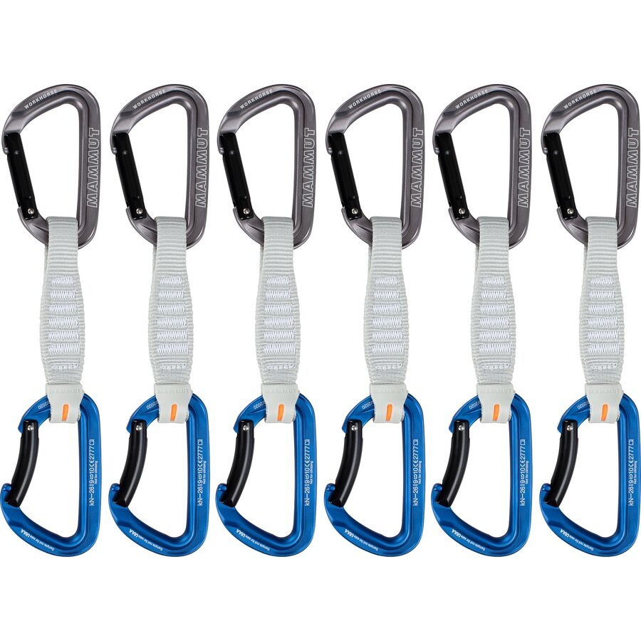 Mammut Workhorse Keylock 12 cm 6-pack Quickdraws Straight Gate/Bent Gate Key Lock