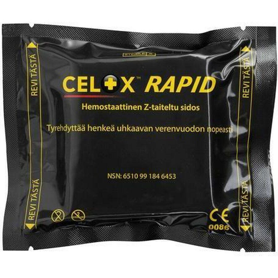 Celox Rapid hemostaattinen Z-taiteltu sidos