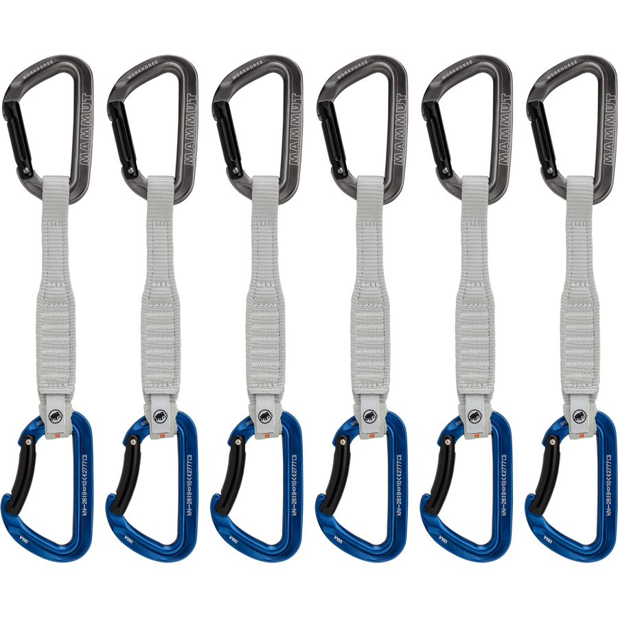 Mammut Workhorse Keylock 17 cm 6-pack Quickdraws Straight Gate/Bent Gate Key Lock
