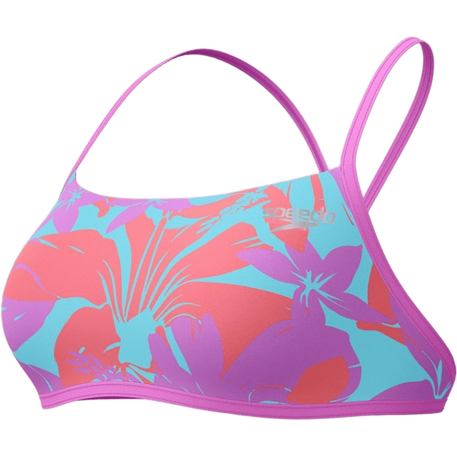 Speedo Allover Digital Cross Back Crop Top