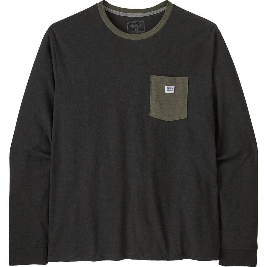 Patagonia Long-Sleeved Shop Sticker Pocket Responsibili-Tee Mens