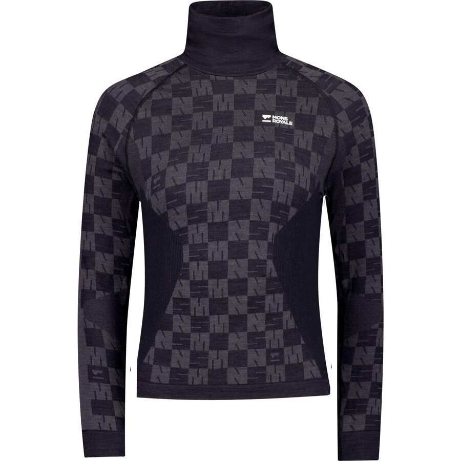 Mons Royale Ascender Merino Seamless Mock Neck Long Sleeve Womens