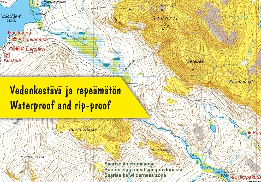 Saariselkä Sokosti 1:50 000, outdoor map 2015 | Outdoor Maps of Finland |   Deutsch