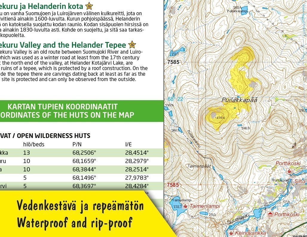 Saariselkä Sokosti 1:50 000, outdoor map 2015 | Outdoor Maps of Finland |   Deutsch