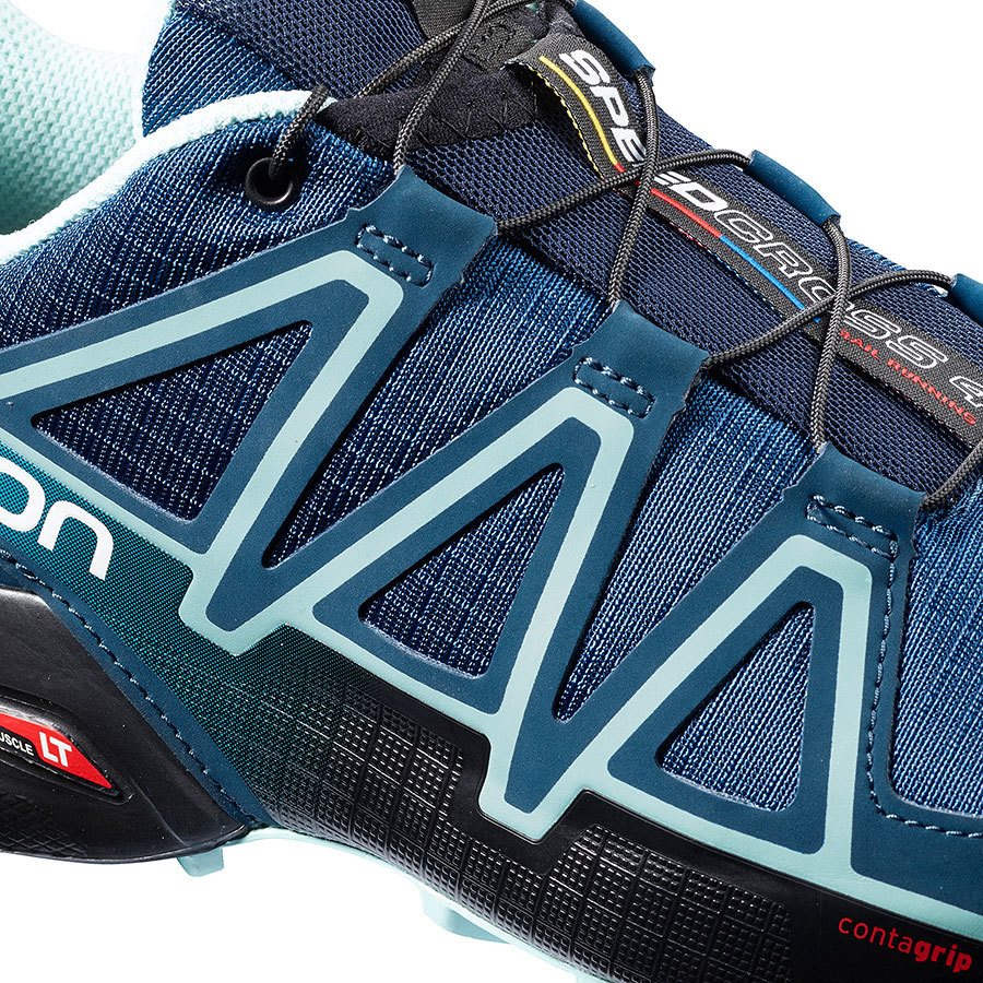 Salomon Women's Speedcross 4 Trail Running Shoes,  Poseidon/Eggshell Blue/Black, 5.5