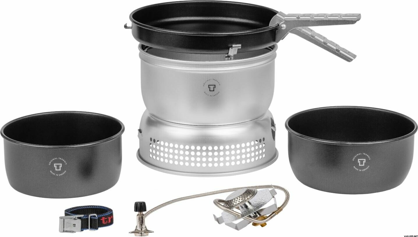Trangia Stove 25-5 UL with gas burner , 2 saucepans (non-stick), fryingpan  (non-stick), Réchauds à gaz avec tuyau